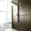 Laneri Colonne de douche hydromassage avec quatre fonctions en acier brossé* Colonne De Douche Hydromassante