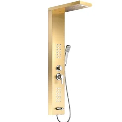Saniverre Colonne de douche hydromassante LULY 4 jets + 1 robinet Or -* Colonne De Douche Hydromassante