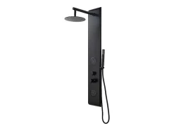 Vente-unique Colonne de douche hydromassante noire - 130 x 20 cm - JUBIDA