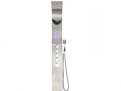 Vente-unique Colonne de douche hydromassante thermostatique à leds - 20 x 165cm - Argent - FELICITA
