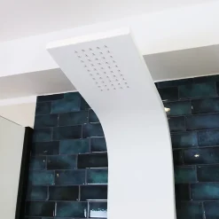Essebagno Colonne de douche hydromassante mécanique avec pommeau + douchette + flexible blanc Esseflat