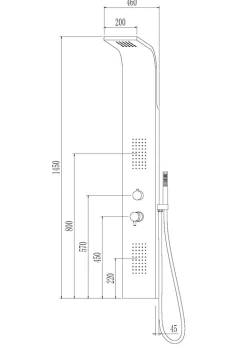 Essebagno Colonne de douche hydromassante mécanique avec pommeau + douchette + flexible blanc Esseflat