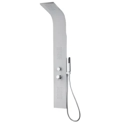 Essebagno Colonne de douche hydromassante mécanique avec pommeau + douchette + flexible blanc Esseflat