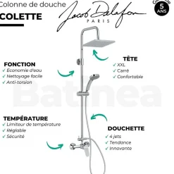 Jacob Delafon Colonne de douche Colette mécanique 4 jets chrome