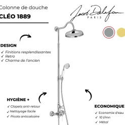 Jacob Delafon Colonne de douche Cléo 1889 or beige* Colonne De Douche Mécanique