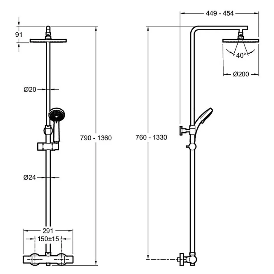 Jacob Delafon Colonne de douche Simone + nettoyant Briochin* Colonne De Douche Thermostatique