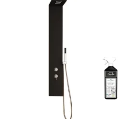 Kinedo Colonne de douche Aquastyle inox laquée noir mat + nettoyant Briochin* Colonne De Douche Thermostatique