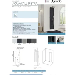 Kinedo Colonne de douche AQUAWALL PIETRA couleur noir équipée thermostatique colonne de douche* Colonne De Douche Thermostatique