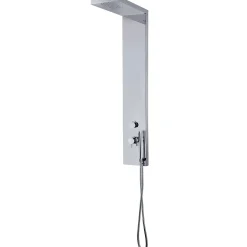 Essebagno Colonne de douche mécanique avec douchette et flexible, aluminium chromé, Essekadra* Colonne De Douche Mécanique
