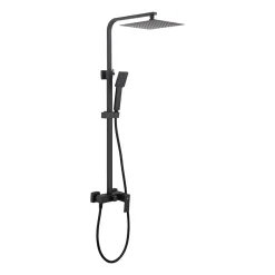 Poalgi Colonne de douche mécanique avec barre extensible SKY BATH noir mat PVD Inox S304 série ARMY* Colonne De Douche Mécanique