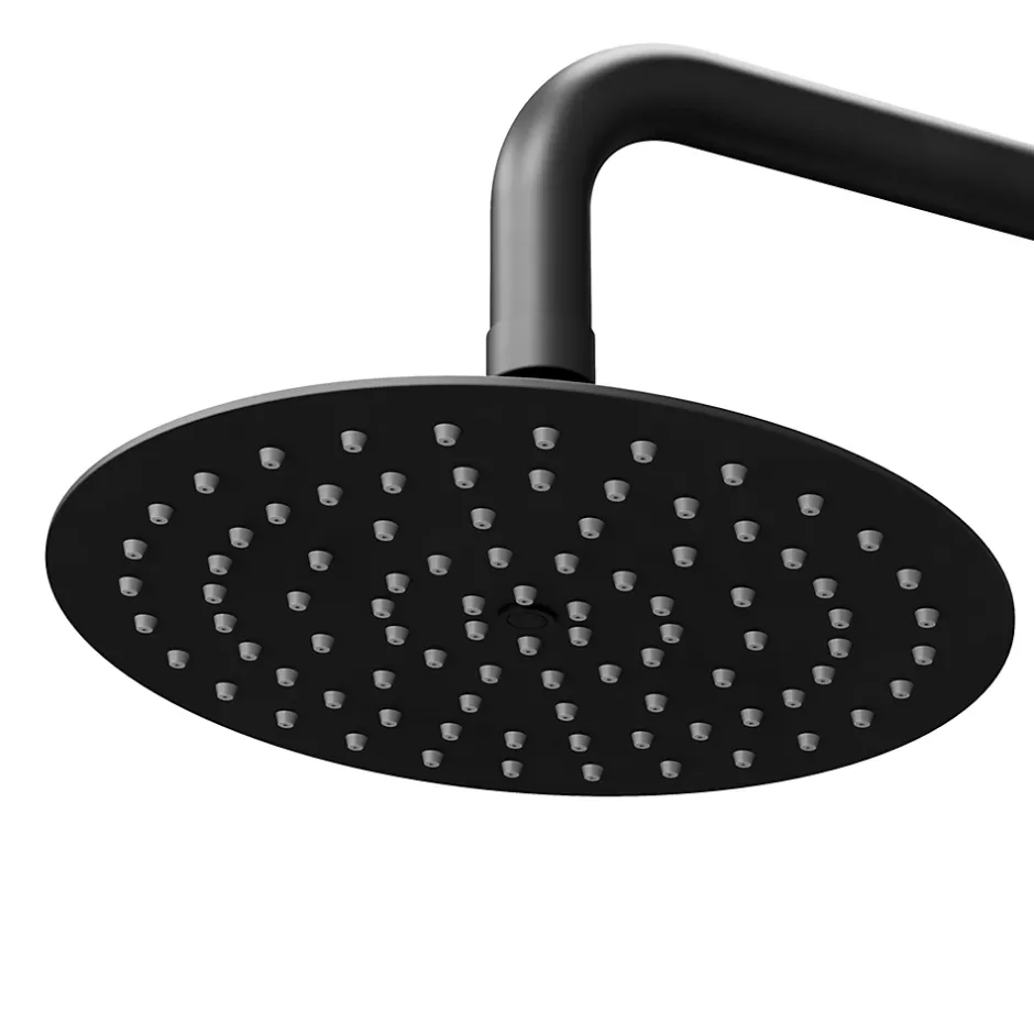 GoodHome Colonne de douche mécanique encastrée en laiton massif finition noir mat, Owens