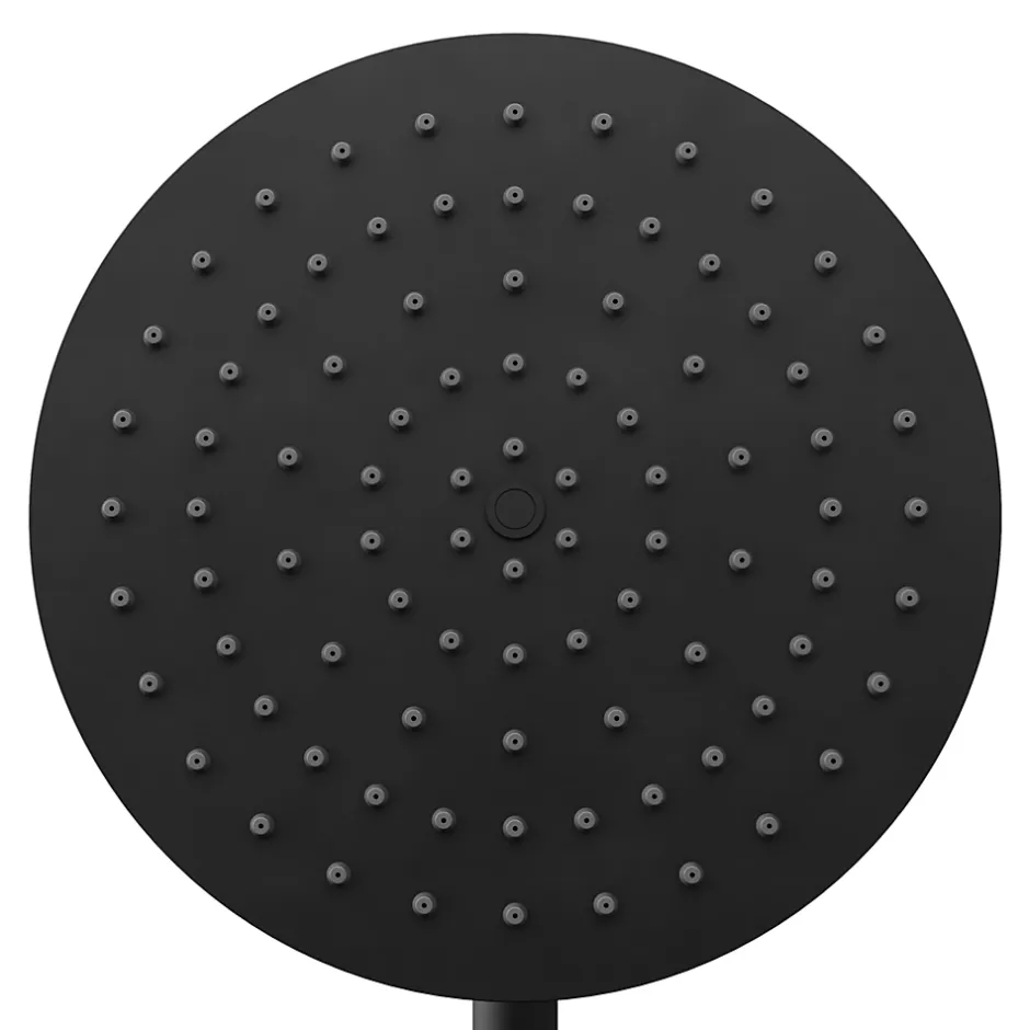 GoodHome Colonne de douche mécanique encastrée en laiton massif finition noir mat, Owens