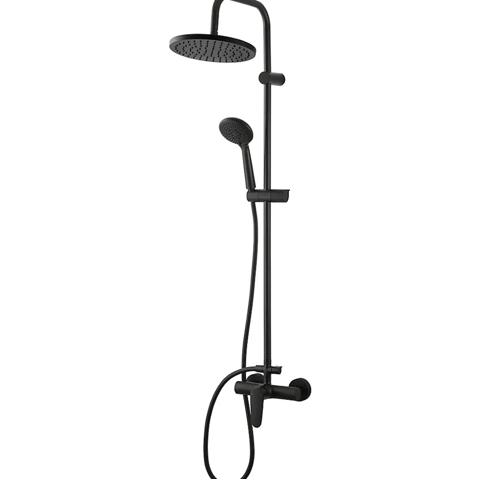 GoodHome Colonne de douche mécanique noire Cavally* Colonne De Douche Mécanique