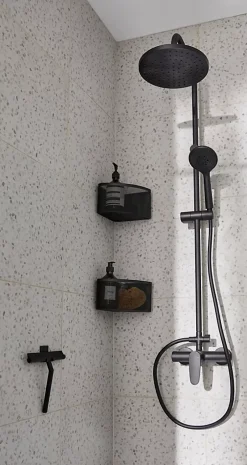 GoodHome Colonne de douche mécanique noire Cavally* Colonne De Douche Mécanique