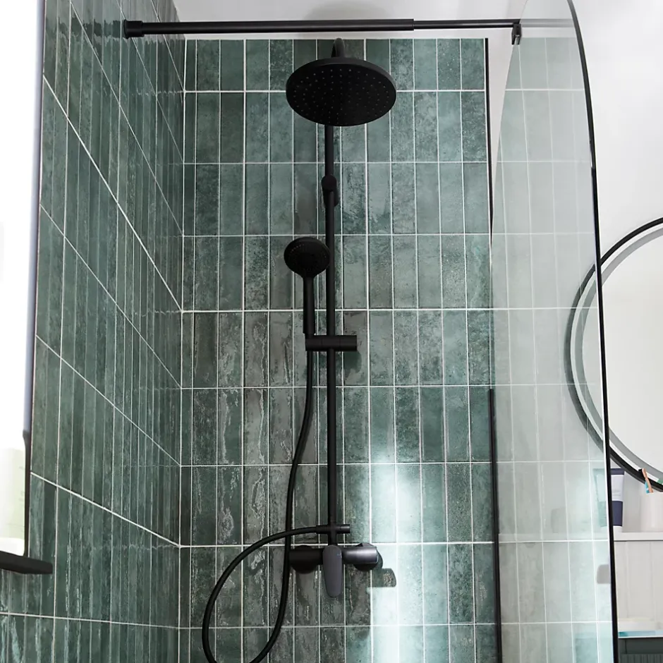 GoodHome Colonne de douche mécanique noire Cavally* Colonne De Douche Mécanique