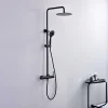 Poalgi Colonne de douche mécanique avec barre extensible SKY BATH noir mat PVD Inox S304 série ROCK* Colonne De Douche Mécanique