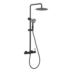 Poalgi Colonne de douche mécanique avec barre extensible SKY BATH noir mat PVD Inox S304 série ROCK* Colonne De Douche Mécanique