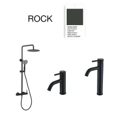 Poalgi Colonne de douche mécanique avec barre extensible SKY BATH noir mat PVD Inox S304 série ROCK* Colonne De Douche Mécanique