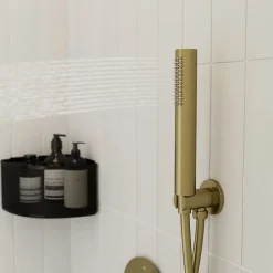 GoodHome Colonne de douche mécanique encastrée en laiton massif finition satin, Owens
