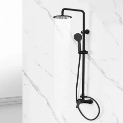 Poalgi Colonne de douche mécanique avec barre extensible SKY BATH noir mat série NATURE