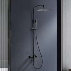 Poalgi Colonne de douche mécanique avec barre extensible SKY BATH noir cristal PVD série INFINITE* Colonne De Douche Mécanique