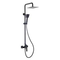 Poalgi Colonne de douche mécanique avec barre extensible SKY BATH noir cristal PVD série INFINITE* Colonne De Douche Mécanique