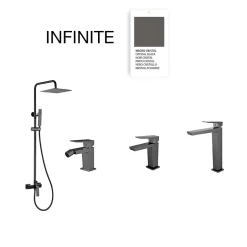 Poalgi Colonne de douche mécanique avec barre extensible SKY BATH noir cristal PVD série INFINITE* Colonne De Douche Mécanique