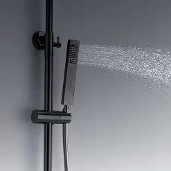 Poalgi Colonne de douche mécanique avec barre extensible SKY BATH noir cristal PVD série INFINITE* Colonne De Douche Mécanique