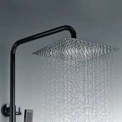 Poalgi Colonne de douche mécanique avec barre extensible SKY BATH noir cristal PVD série INFINITE* Colonne De Douche Mécanique