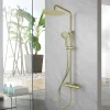 Poalgi Colonne de douche mécanique avec barre extensible SKY BATH or brossé PVD série PROMISE