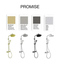 Poalgi Colonne de douche mécanique avec barre extensible SKY BATH or brossé PVD série PROMISE