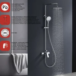 Poalgi Colonne de douche mécanique avec barre extensible SKY BATH chromé série GLORY
