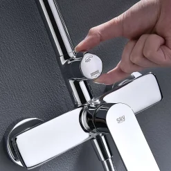 Poalgi Colonne de douche mécanique avec barre extensible SKY BATH chromé série GLORY