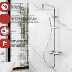 Poalgi Colonne de douche mécanique avec barre extensible SKY BATH chromé série DIAMOND* Colonne De Douche Mécanique