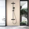 Poalgi Colonne de douche mécanique avec barre extensible SKY BATH noir cristal PVD série PROMISE