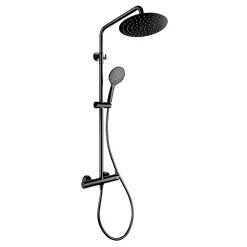 Poalgi Colonne de douche mécanique avec barre extensible SKY BATH noir cristal PVD série PROMISE