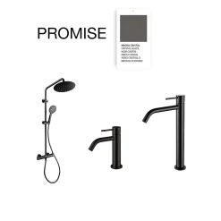 Poalgi Colonne de douche mécanique avec barre extensible SKY BATH noir cristal PVD série PROMISE