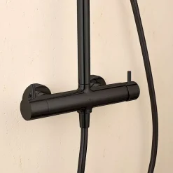Poalgi Colonne de douche mécanique avec barre extensible SKY BATH noir cristal PVD série PROMISE