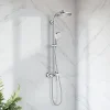 Hansgrohe Colonne de douche mécanique chrome avec pommeau rond + douchette 1 jet + flexible, Crometta S 240