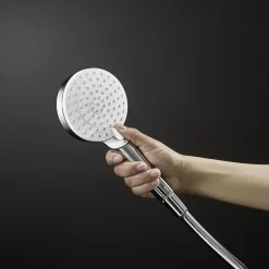 Hansgrohe Colonne de douche mécanique chrome avec pommeau rond + douchette 1 jet + flexible, Crometta S 240