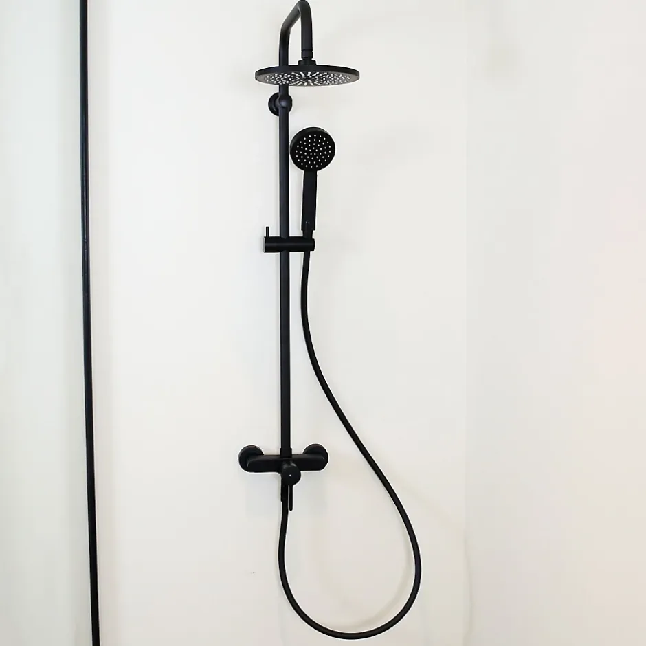 Essebagno Colonne de douche mécanique noire Delice
