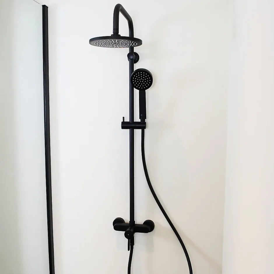 Essebagno Colonne de douche mécanique noire Delice