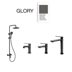 Poalgi Colonne de douche mécanique avec barre extensible SKY BATH noir cristal PVD série GLORY* Colonne De Douche Mécanique