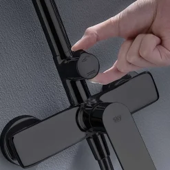 Poalgi Colonne de douche mécanique avec barre extensible SKY BATH noir cristal PVD série GLORY* Colonne De Douche Mécanique