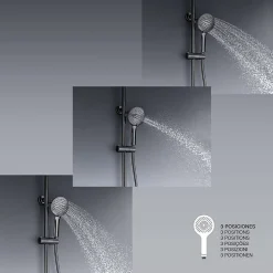 Poalgi Colonne de douche mécanique avec barre extensible SKY BATH noir cristal PVD série GLORY* Colonne De Douche Mécanique