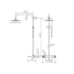 Imex Products Colonne de douche mitigeur acier et laiton chrome avec douchette extensible anticalcaire* Colonne De Douche Encastrable