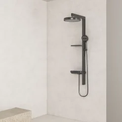 Dileci Colonne de douche moderne multifonction gris métallisé -* Colonne De Douche Mécanique