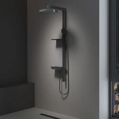 Dileci Colonne de douche moderne multifonction gris métallisé -* Colonne De Douche Mécanique