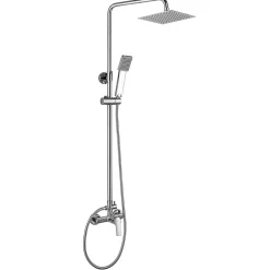 Kibath Colonne de douche monocommande carrée PIN, 80-120 cm, finition chrome poli, en laiton* Colonne De Douche Mécanique