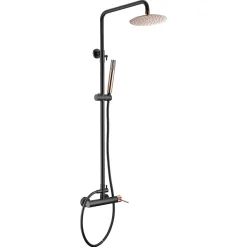 Imex Products Colonne de douche monocommande noir mat et or rose en acier et laiton* Colonne De Douche Encastrable